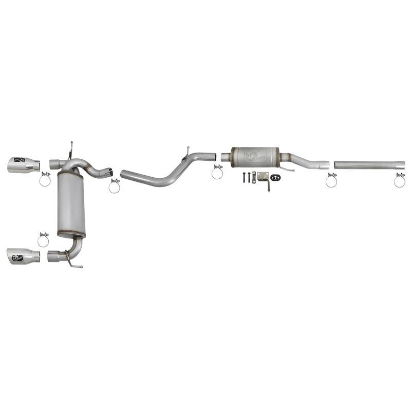 aFe Rebel Series 2-1/2 IN 409 Stainless Steel Cat-Back Exhaust w/ Polished Tips (49-48062-P)