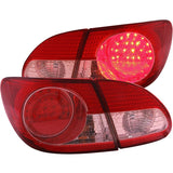 ANZO USA 2003-2008 Toyota Corolla LED Taillights Red Clear 4pc (321190)