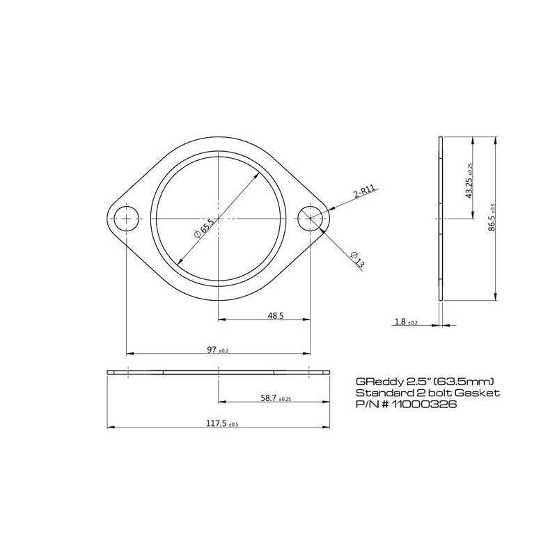 GReddy 2.5" EXHAUST SYSTEM GASKET (11000326)