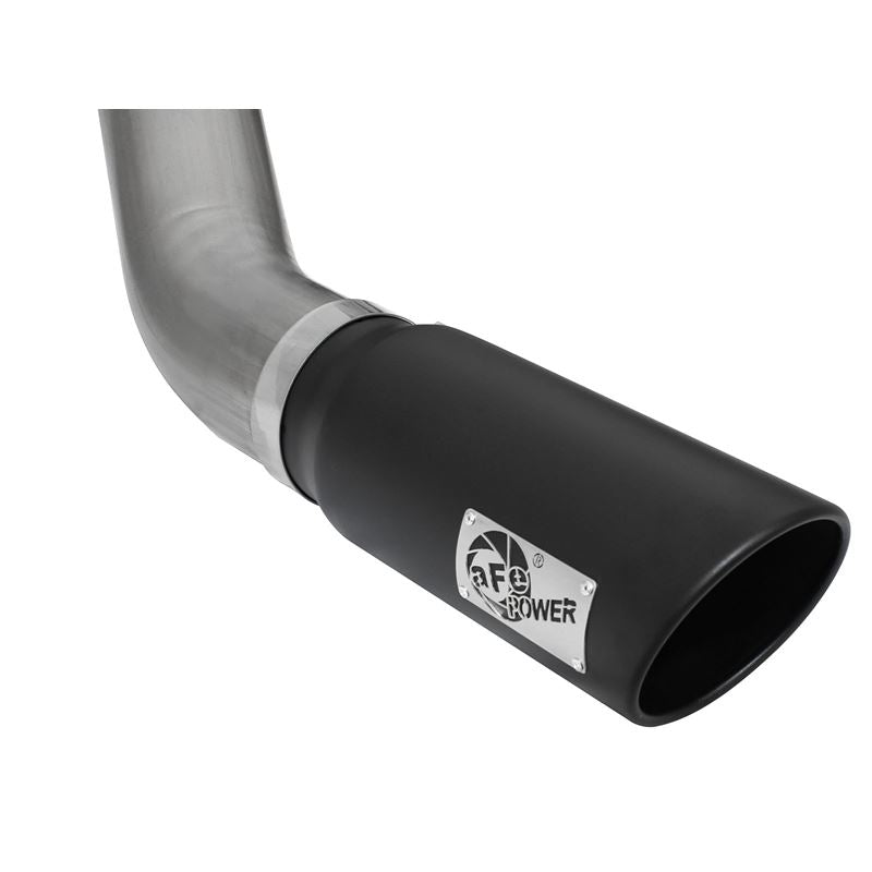 aFe Large Bore-HD 5 IN 409 Stainless Steel DPF-Back Exhaust System w/Black Tip (49-42051-1B)