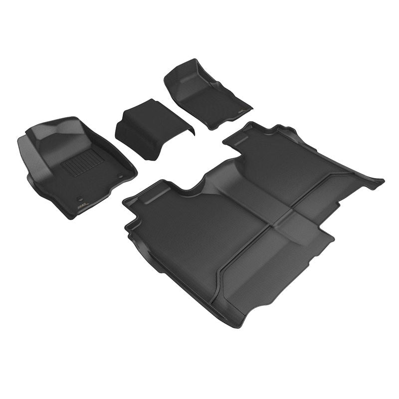 3D Maxpider CHEVROLET SILVERADO CREW CAB 2019-2024 BENCH SEAT, KAGU BLACK R1 R2 (VINYL FLOOR, NO CARPETED STORAGE) (L1CH10901509)