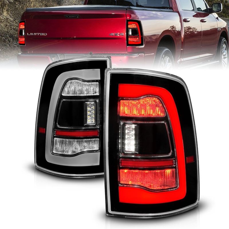 ANZO USA Sequential LED Taillights Smoke Black for 09-18 Dodge Ram 1500 (311470)