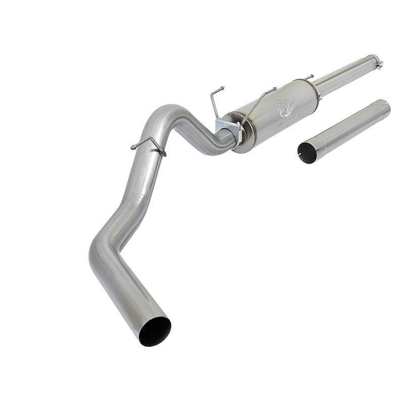 aFe Large Bore-HD 4 IN 409 Stainless Steel Cat-Back Exhaust System w/o Tip (49-12005)