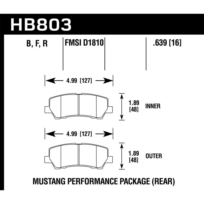 Hawk Performance Ceramic Disc Brake Pad for 2015-2018 Ford Mustang (HB803Z.639)