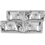 ANZO USA 1988-1998 Chevrolet C1500 Crystal Headlights Chrome w/o Bulbs (111136)