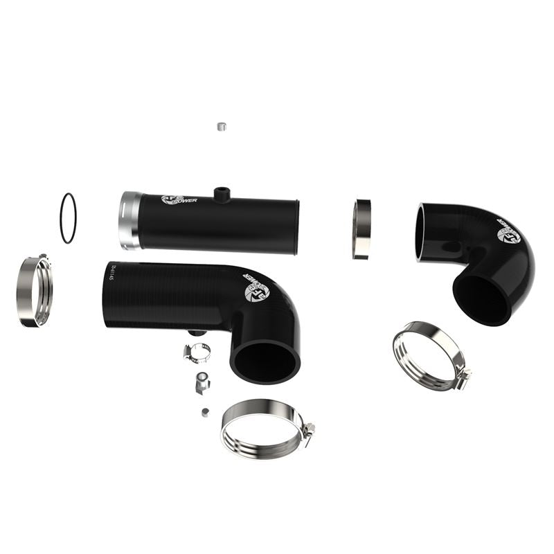 aFe BladeRunner 3 IN & 3-1/2 IN Aluminum Hot and Cold Charge Pipe Kit Black for 2021-2021 Cadillac Escalade(46-20454-B)