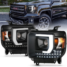 Load image into Gallery viewer, ANZO USA Projector Headlight Set, Plank Style Headlight, Black, w/DRL, Pair, (111450)