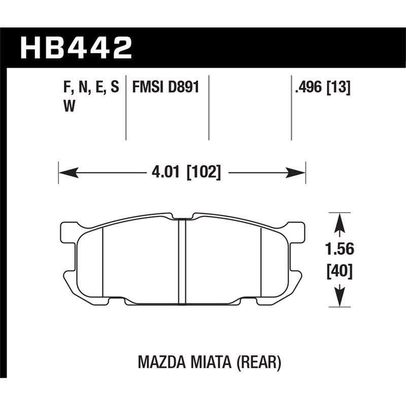 Hawk Performance Blue 9012 Brake Pads (HB442E.496)