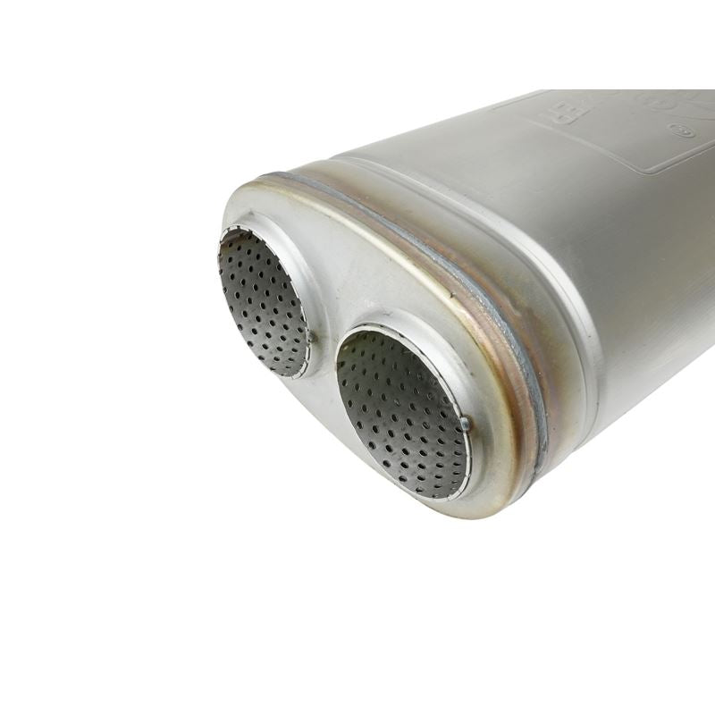 aFe MACH Force-Xp 409 SS Muffler 3in Dual Inlet/Dual Outlet 5in H x 8in W x 18in L - Oval Body (49M00055)