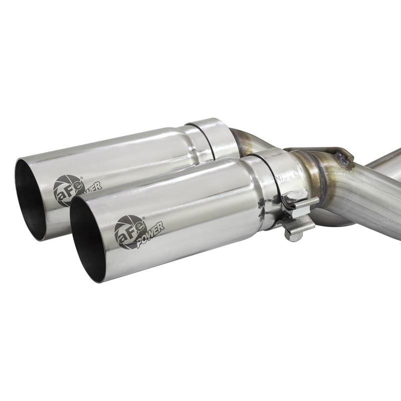 aFe Rebel Series 3 IN to 2-1/2 IN 409 Stainless Steel Cat-Back Exhaust w/ Polish Tip (49-43080-P)