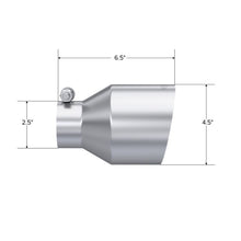 Load image into Gallery viewer, MBRP Exhaust Universal Stainless Steel Tip 2.5in ID / 4.5in OD Out / 6.5in Length Angle Cut Single Wall (T5191)