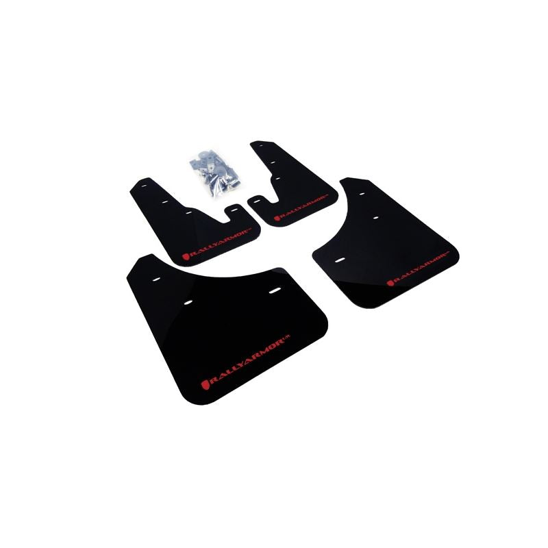 Rally Armor Black Mud Flap/Red logo for 2004-2009 Mazda 3 (MF9-UR-BLK/RD)