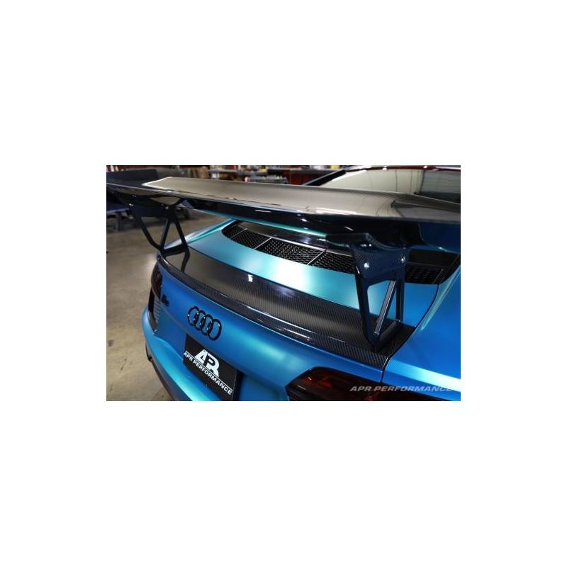 APR Performance GTC-500 74in Adjustable Wing, with Carbon Fiber Active Spoiler Panel Replacement for 2016-2022 Audi R8(AS-107468)