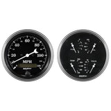 AutoMeter Auto Meter Gauge Kit 2 pc. Quad and Speedometer 5in Old Tyme Black (1703)