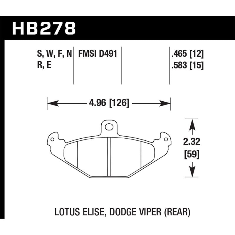 Hawk Performance HT-10 Brake Pads (HB278S.465)