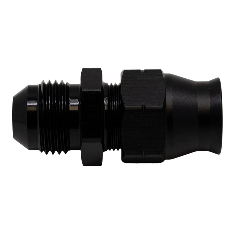 DeatschWerks 8AN Male Flare to 1/2in Hardline Compression Adapter - Anodized Matte Black(6-02-0111-B)