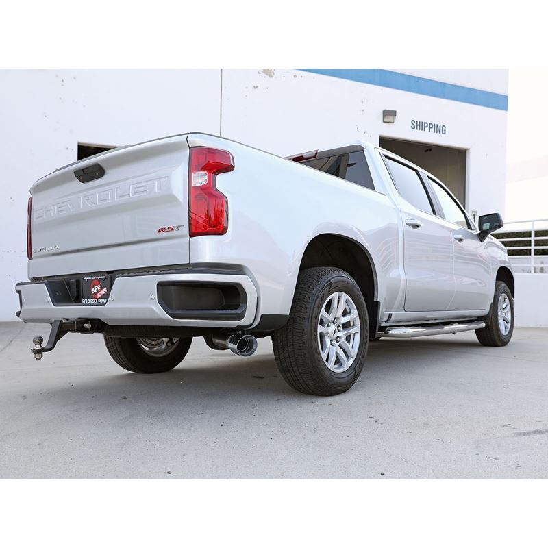 aFe L6 Large Bore-HD 3 IN 409 Stainless Steel DPF-Back Exhaust System w/Polished Tip for 23-24 GM Trucks (49-44144-P)