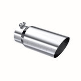 MBRP Exhaust Tip. 5in. O.D. Angled Single Walled 4in. let 12in. length. T304 (T5052)