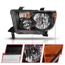 Load image into Gallery viewer, ANZO USA Crystal Headlight Set, Clear Lens, Black w/Amber Housing, Pair, (111436)