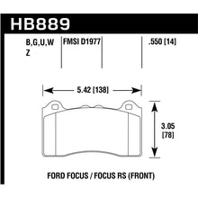 Load image into Gallery viewer, Hawk Performance Performance Ceramic Brake Pads (HB889Z.550)