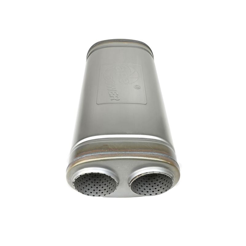 aFe MACH Force-Xp 409 SS Muffler 3in Dual Inlet/Dual Outlet 5in H x 8in W x 18in L - Oval Body (49M00055)