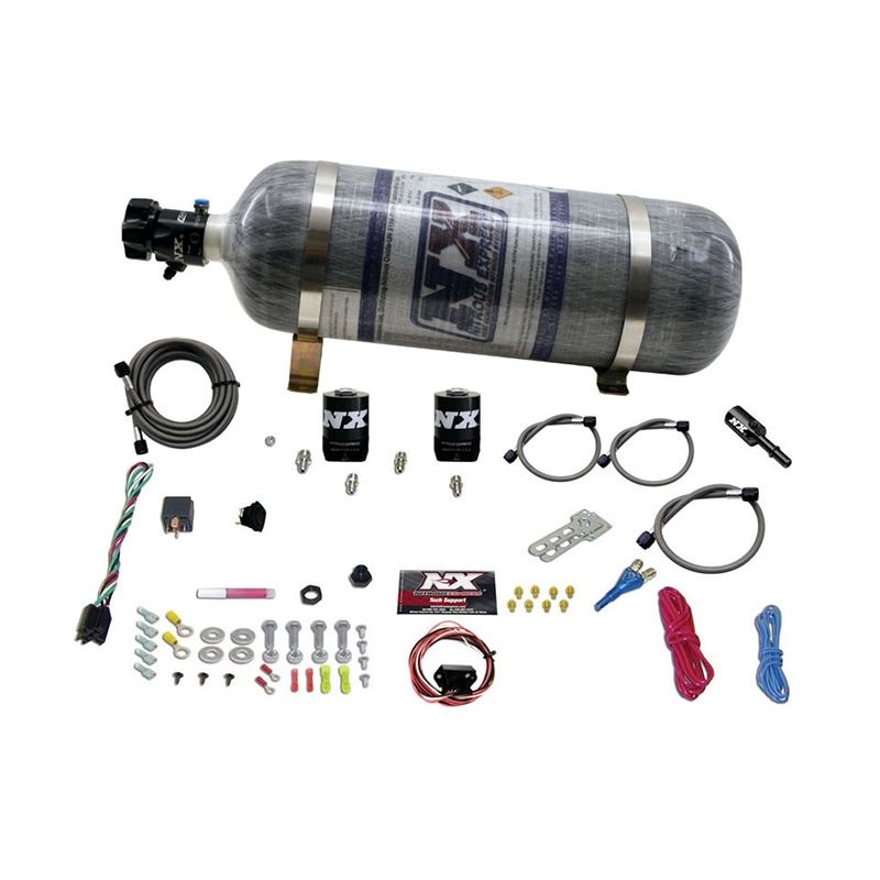 Nitrous Express 11-15 Ford Mustang GT 5.0L Coyote Single Nozzle Nitrous Kit (35-150HP) w/Comp Bottle (20932-12)