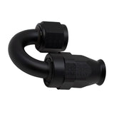 DeatschWerks 8AN Female Swivel 180-Degree Hose End PTFE (Incl Olive Insert) - Anodized Matte Black(6-02-0857-B)