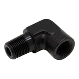 DeatschWerks 90-Degree 1/8in NPT Male to Female 1/8in NPT - Anodized Matte Black(6-02-0920-B)