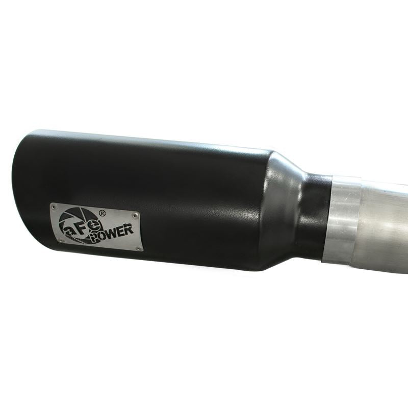 aFe Large Bore-HD 3 IN 409 Stainless Steel DPF-Back Exhaust System w/Black Tip (49-42045-B)