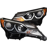 ANZO USA 2013-2015 Toyota Rav4 Projector Headlights w/ Plank Style Design Black (111332)