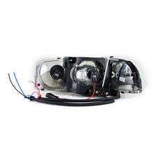 Load image into Gallery viewer, ANZO USA 1999-2006 Gmc Sierra 1500 Crystal Headlights w/ Halo and LED Black (111207)