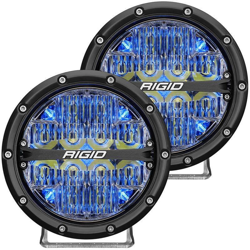 Rigid Industries 360-Series 6in LED Off-Road Drive Beam - Blue Backlight (Pair) (36207)