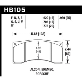 Hawk Performance Motorsports Brake Pads (HB105U.708)