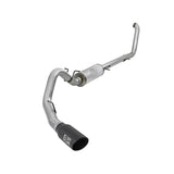 aFe Large Bore-HD 4 IN 409 Stainless Steel Turbo-Back Exhaust System w/ Black Tip (49-43008-B)