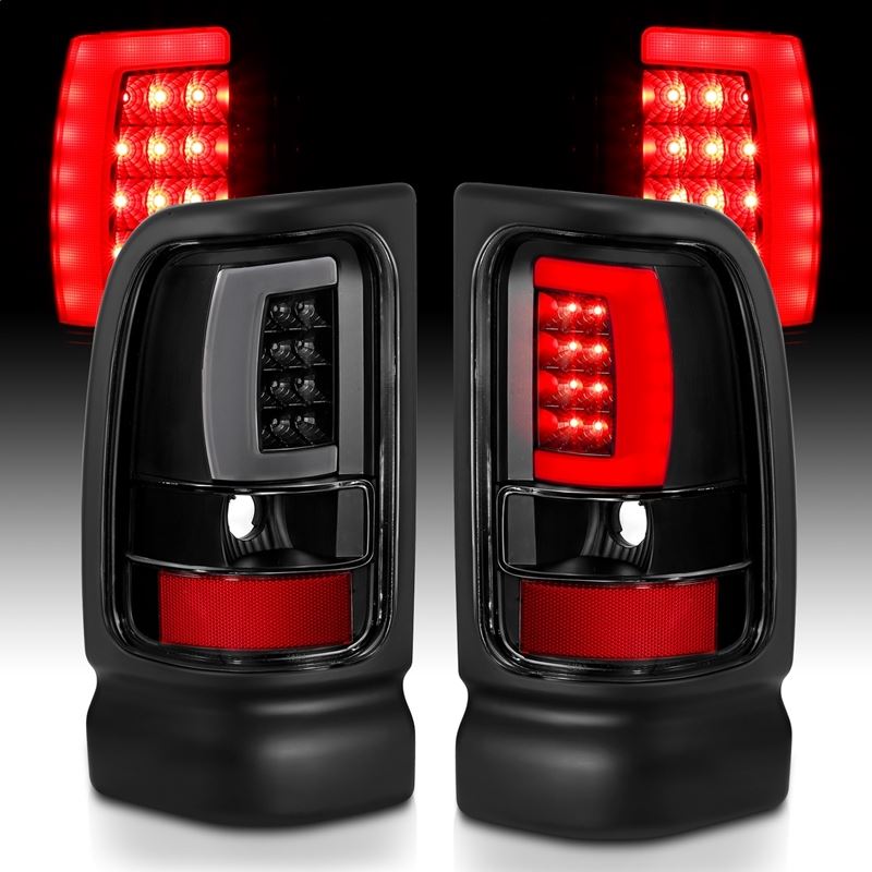 ANZO USA Tail Light Assembly, LED, Clear Lens, Black Housing, Pair, (311339)