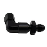 DeatschWerks 6AN Female Flare Swivel to 6AN Male Flare 90-Degree Bulkhead - Anodized Matte Black(6-02-0727-B)