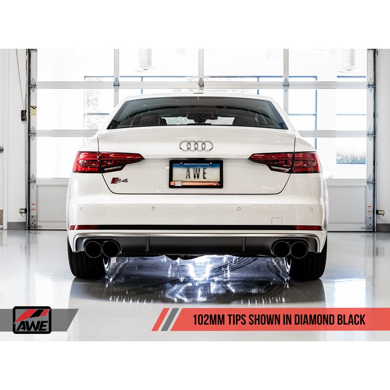 AWE SwitchPath Exhaust for Audi B9 S4 - Non-Resonated - Diamond Black 102mm Tips (3025-43034)