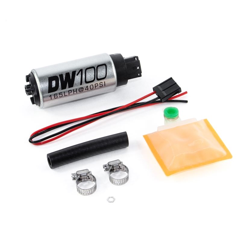 Deatschwerks DW100 series, 165lph in-tank fuel pump w/ Universal Install Kit. Fits Most. (9-101-1000)