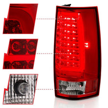 Load image into Gallery viewer, ANZO USA Tail Light Assembly, LED, Red/Clear Lens, Chrome Housing, w/Plank Style Design, Pair, (311323)