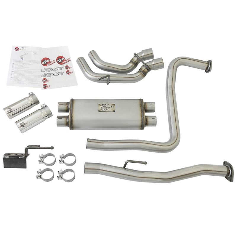 aFe Rebel Series 3 IN 409 Stainless Steel Cat-Back Exhaust System w/Polished Tip (49-46124-P)