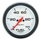 AutoMeter Phantom 2-5/8in 0-100 PSI Fuel Pressure Gauge (5863)