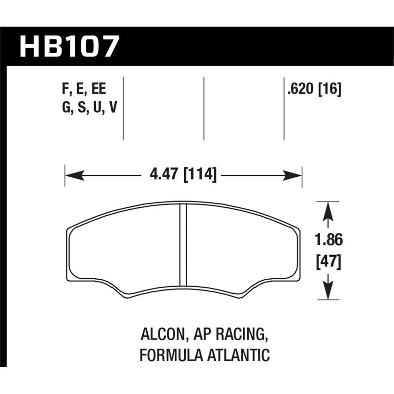 Hawk Performance Blue 9012 Disc Brake Pad (HB107E.620)