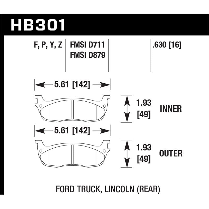 Hawk Performance HPS Brake Pads (HB301F.630)