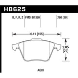 Hawk Performance Street Brake Pads (HB625N.760)