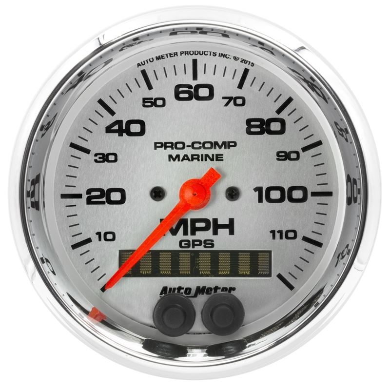 AutoMeter Marine Chrome Ultra-Lite 3-3/8in 120MPH GPS Speedometer Gauge (200637-35)