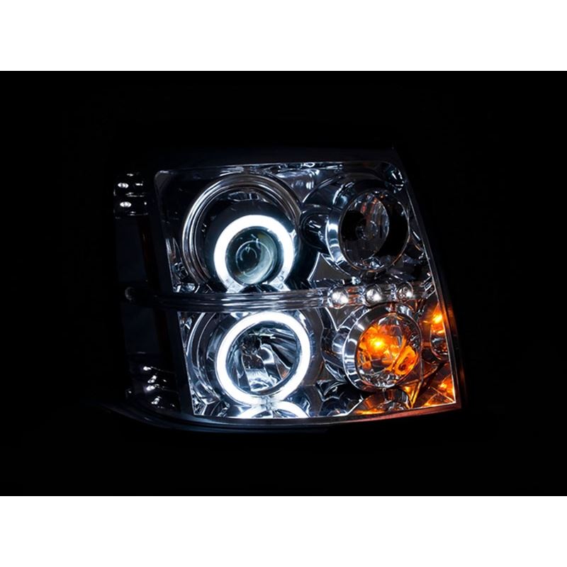 ANZO USA 2003-2006 Cadillac Escalade Projector Headlights w/ Halo Chrome CCFL HID Compatible (111176)