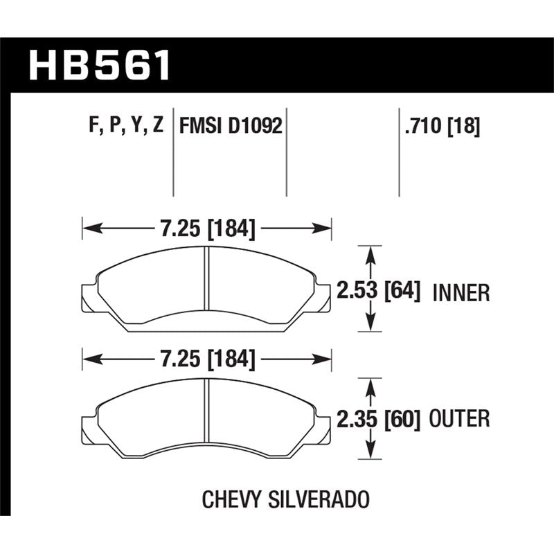 Hawk Performance Performance Ceramic Brake Pads (HB561Z.710)