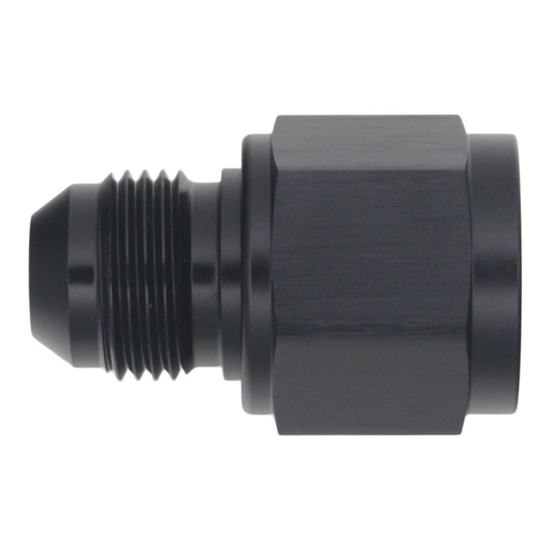 DeatschWerks 10AN Female Flare to 8AN Male Flare Reducer - Anodized Matte Black (6-02-0218-B)