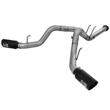 aFe Large Bore-HD 4 IN 409 Stainless Steel DPF-Back Exhaust System w/Black Tip (49-43065-B)