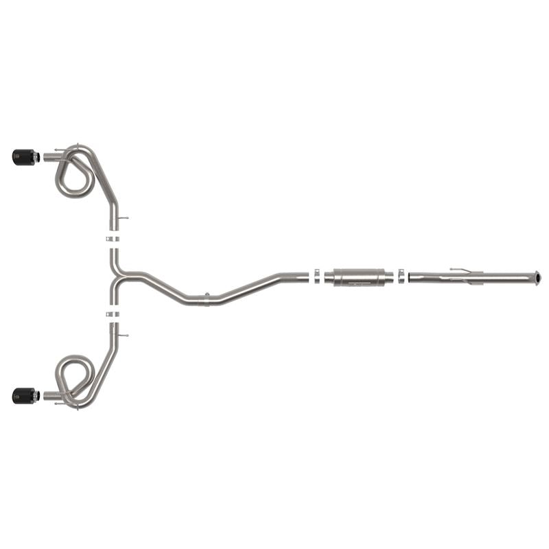 Takeda 2-1/2 IN to 3 IN 304 Stainless Steel Cat-Back Exhaust w/ Black Tips (49-36630-B)